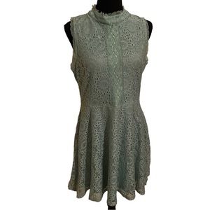 Peach Love lt.green lace dress